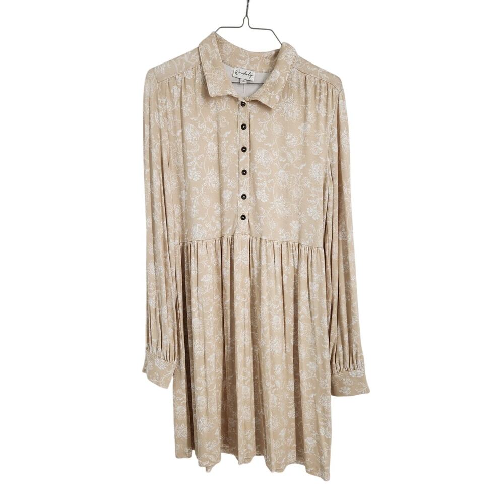 Wonderly Long Sleeve Floral Print Dress Womens Size Medium *NWT